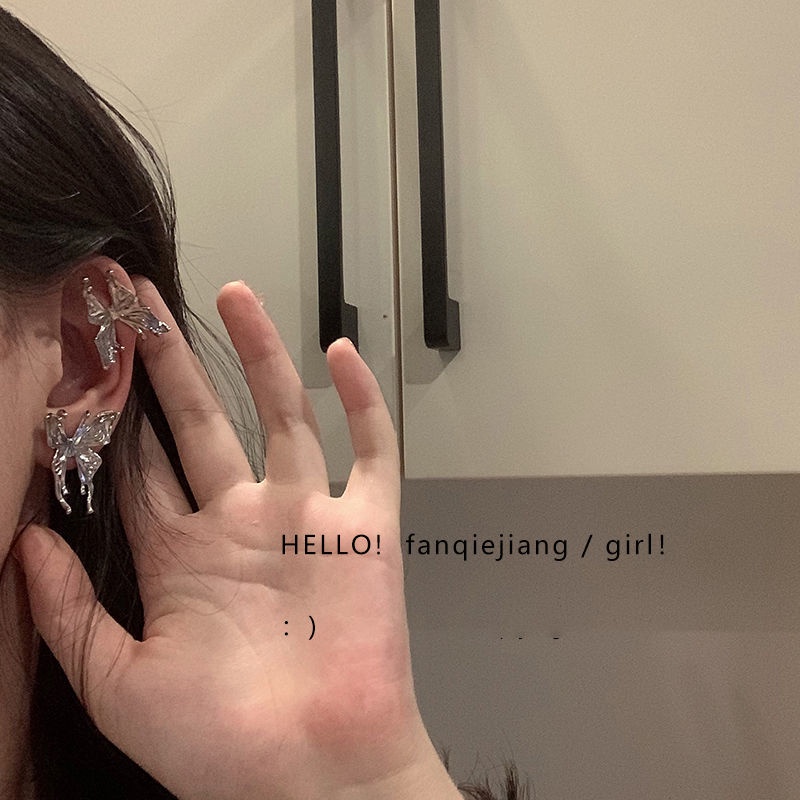 Khuyên tai bươm bướm ba chiều tùy chỉnh siêu xinh xắn phong cách mới 2021 dành cho nữ