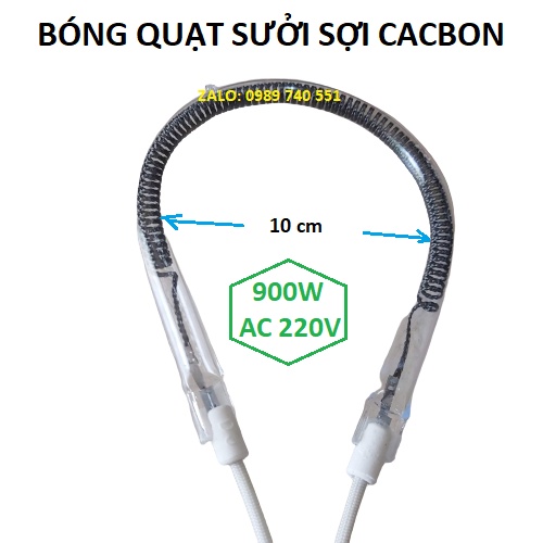 Bóng quạt sưởi chữ U 900W sợi cacbon và triết áp dimmer 2000W 220V