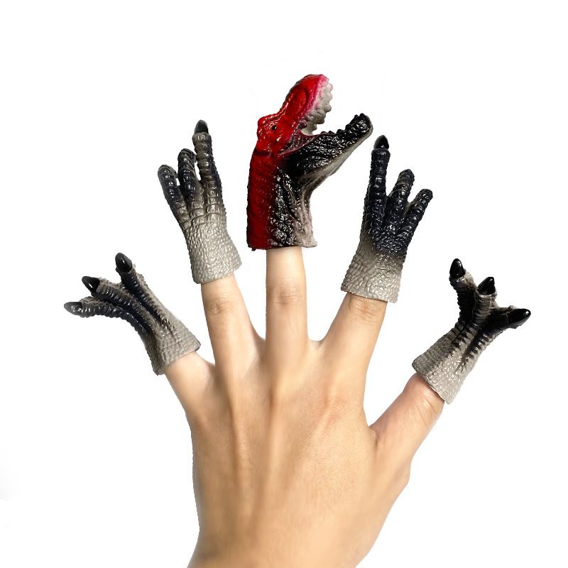 Hot 5Pcs/Set Cartoon Animal Finger Puppets Plush Toy Set Story Time Props Dinosaur Finger Puppet Kids Toy For Toddlers Baby Gifts