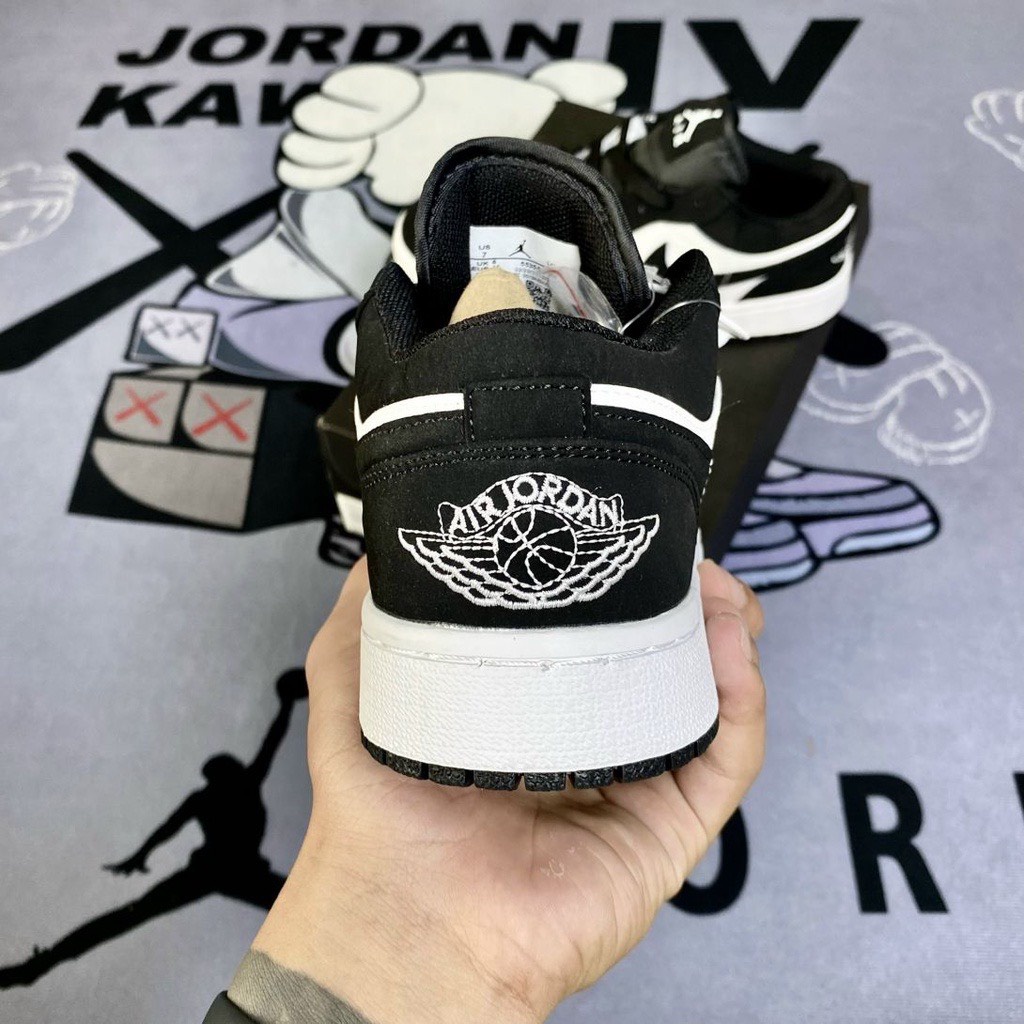 Giày Thể Thao jordan cổ thấp, Jordan 1 Low Panda đen trắng, hàng chuẩn full Bill Box