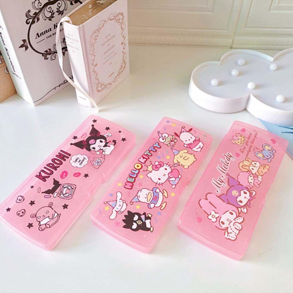 Hộp Đựng Bút Bằng Nhựa Hình Mèo Hoạt Hình Dễ Thương