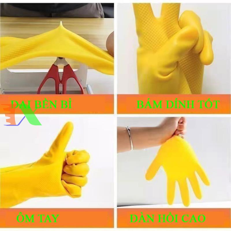 Găng tay rửa chén bát đa năng GTC-42G, Găng tay cao su dọn vệ sinh nhà cửa Làm vườn