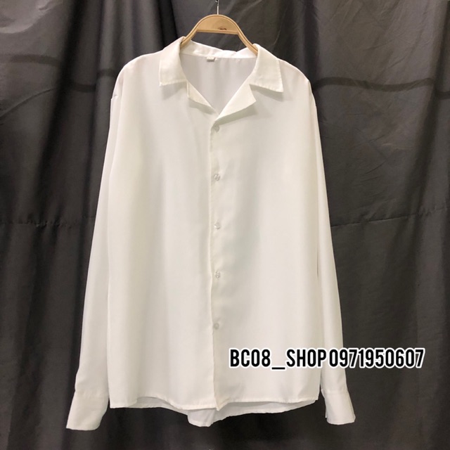 Áo Sơ Mi Cổ Vest màu Trắng Basic nam nữ unisex BC016 | BigBuy360 - bigbuy360.vn