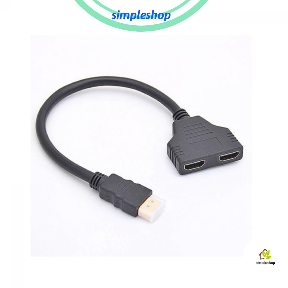 ❀SIMPLE❀ M/F HDMI Port 1 In 2 Out Male to 2 Female Cable 1080p Splitter Switch Adapter Dual Converter