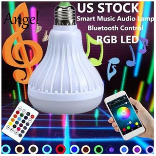 Đèn LED RGB E27 12W Bluetooth phát nhạc thông minh hình bóng đèn