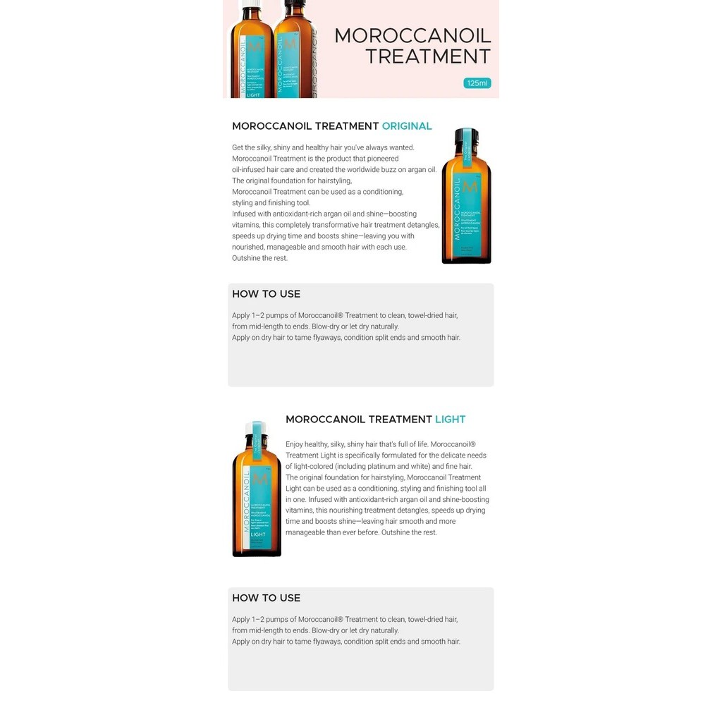 MOROCCANOIL ⚡️ Tinh dầu dưỡng tóc Treatment Oil (Original / Light)