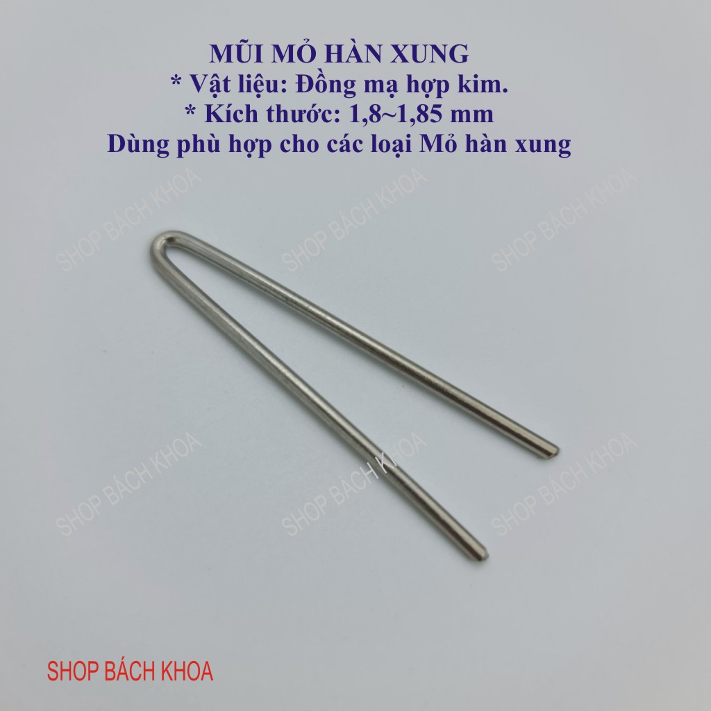 Mũi mỏ hàn xung  200W, 125W, 100W kích thước 1,8-1,9 mm, bằng đồng mạ hợp kim