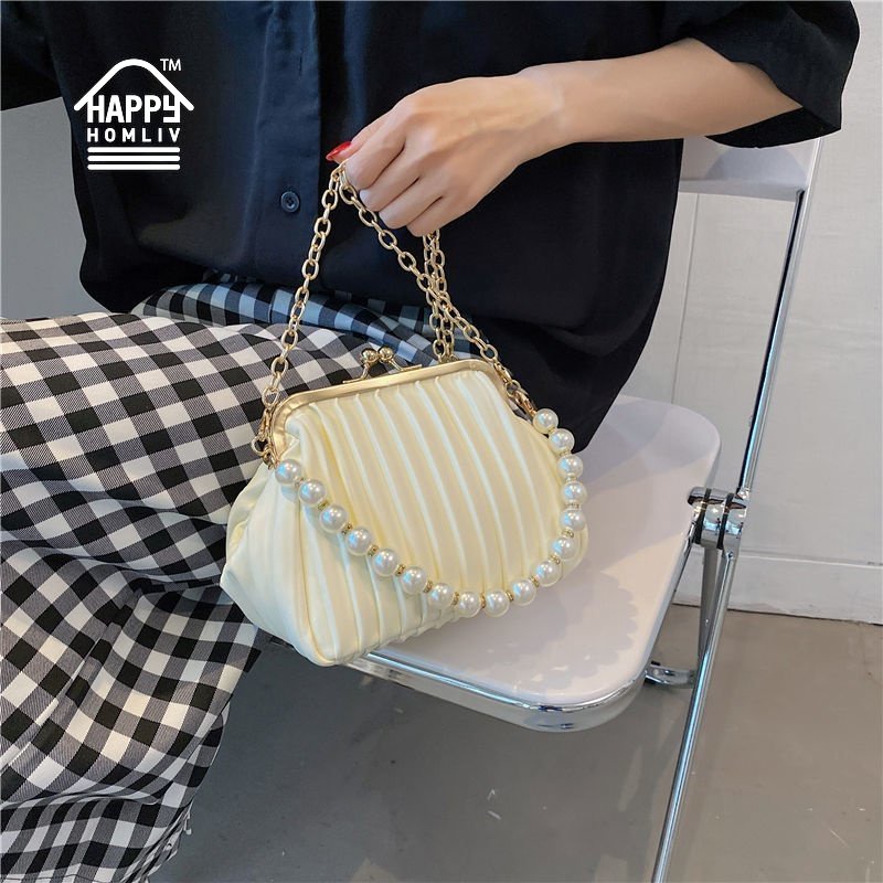Túi đeo vai HAPPY HOMLIV Đính Ngọc Trai Nhân Tạo Thời Trang Mùa Hè 2022