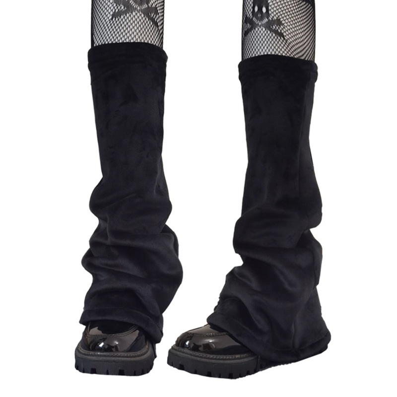Đôi vớ ống loe dài qua gối màu đen phong cách gothic thời trang cho nữ