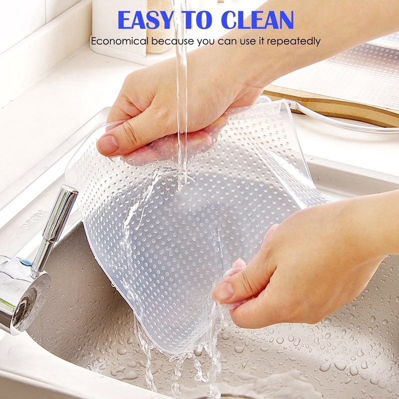 Màng silicon không chứa BPA đậy bảo quản thực phẩm giữ tươi dùng được trong lò vi sóng và tủ đông