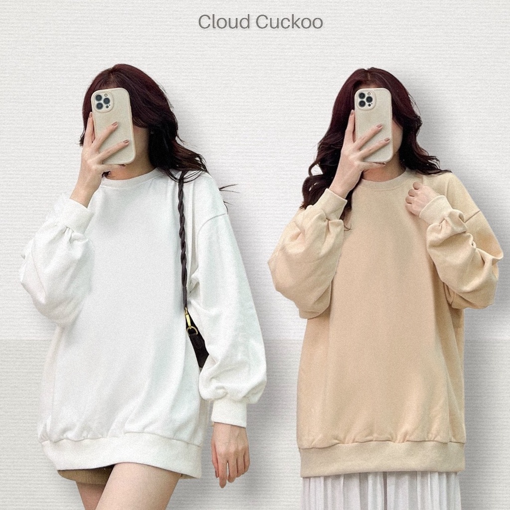 Áo Nỉ Chui Đầu Sweater Da Cá Quảng Châu Phom Rộng Hình In Đáng Yêu - Mã Số: 10172