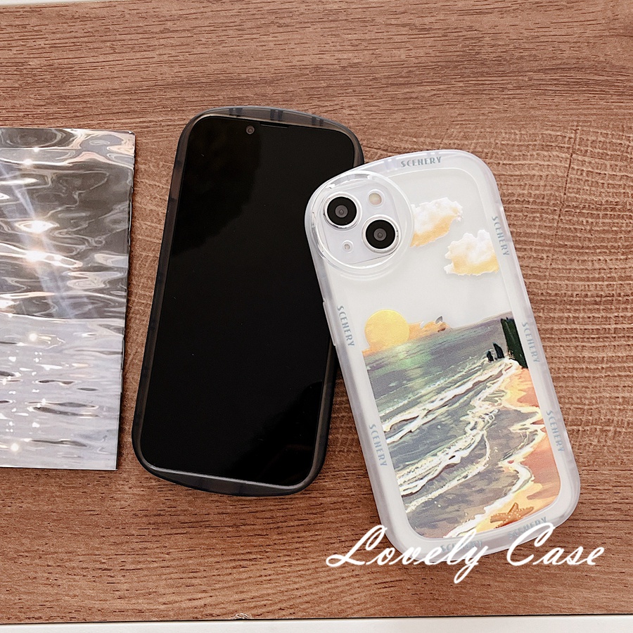 Ốp Điện Thoại Mềm Họa Tiết Hoàng Hôn Và Hoàng Hôn Cho iPhone 14 13 12 11 X Xs Max Xr 7 8 Plus