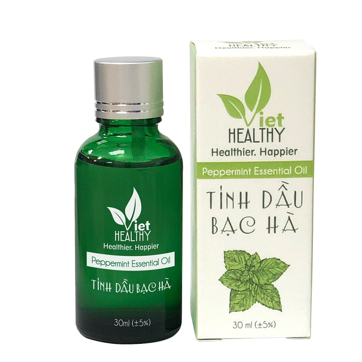 Tinh dầu bạc hà Viet Heatlhy 30ml, chăm sóc răng miệng, kháng viêm, phòng ngừa cảm cúm, nhức đầu, viêm mũi, say tàu xe..