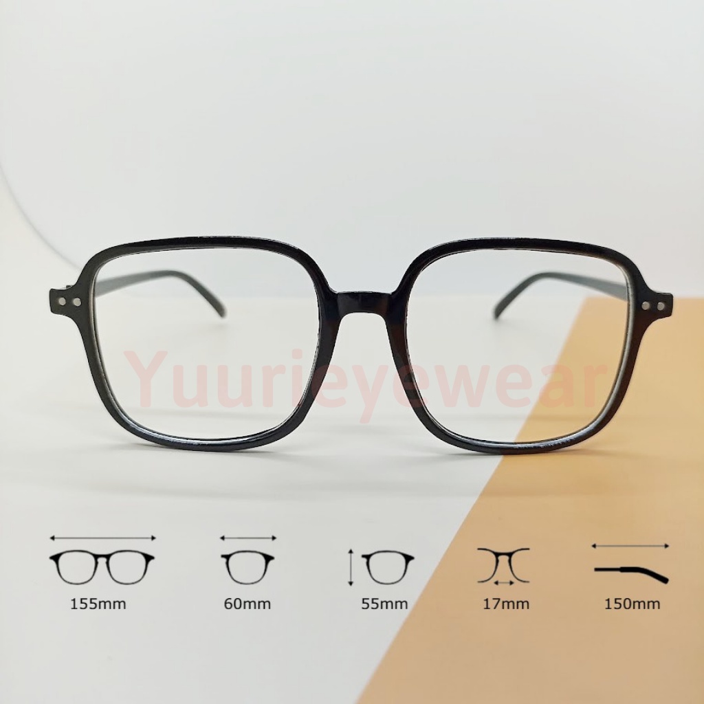 Gọng kính nhựa dẻo form vuông cá tính  thanh mảnh dễ phối - lắp mắt cận theo yêu cầu mã G101064