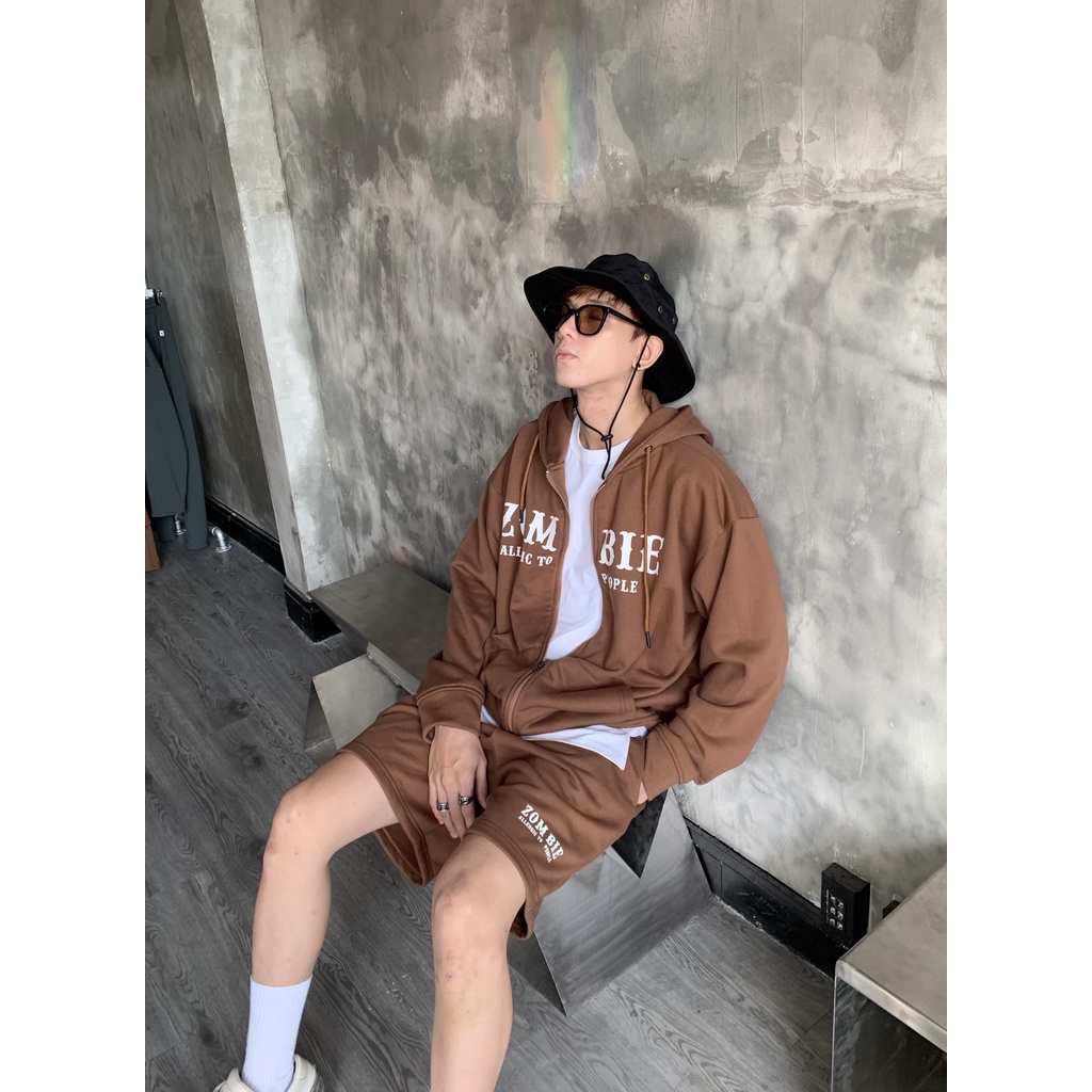 Bộ ZOMBIE® Zip Hoodie - Brown