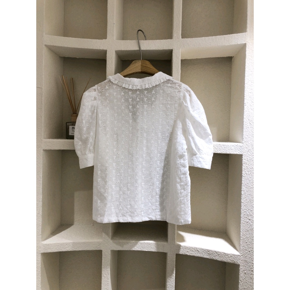 SUXI Áo Nữ Tay Ngắn Phối Ren Thời Trang Quý Phái