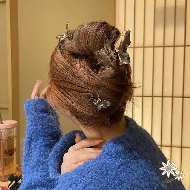 【kifli】Kẹp Tóc Hình Bướm Pha Lê Tinh Tế Thời Trang