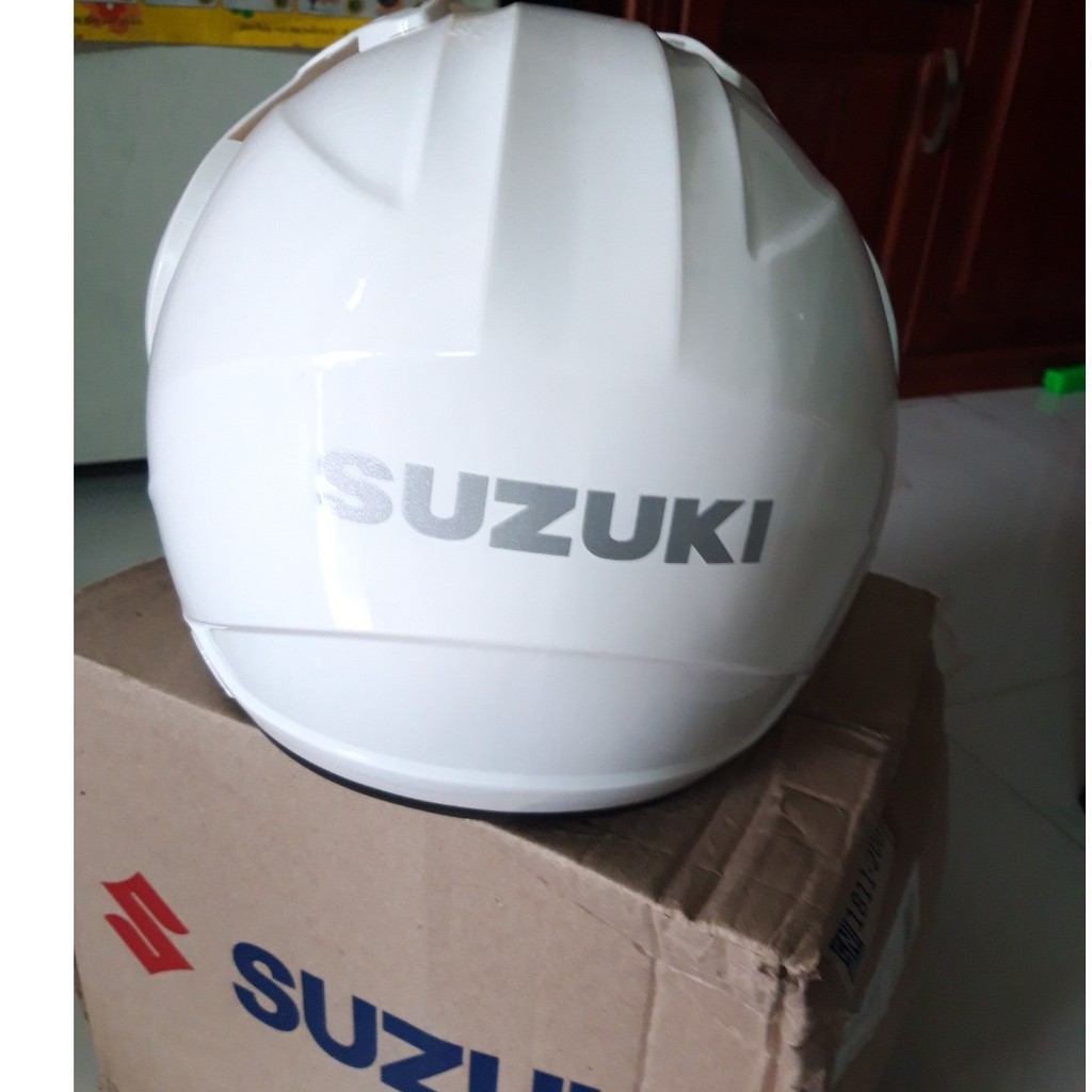 Nón bảo hiểm Suzuki-logo trắng