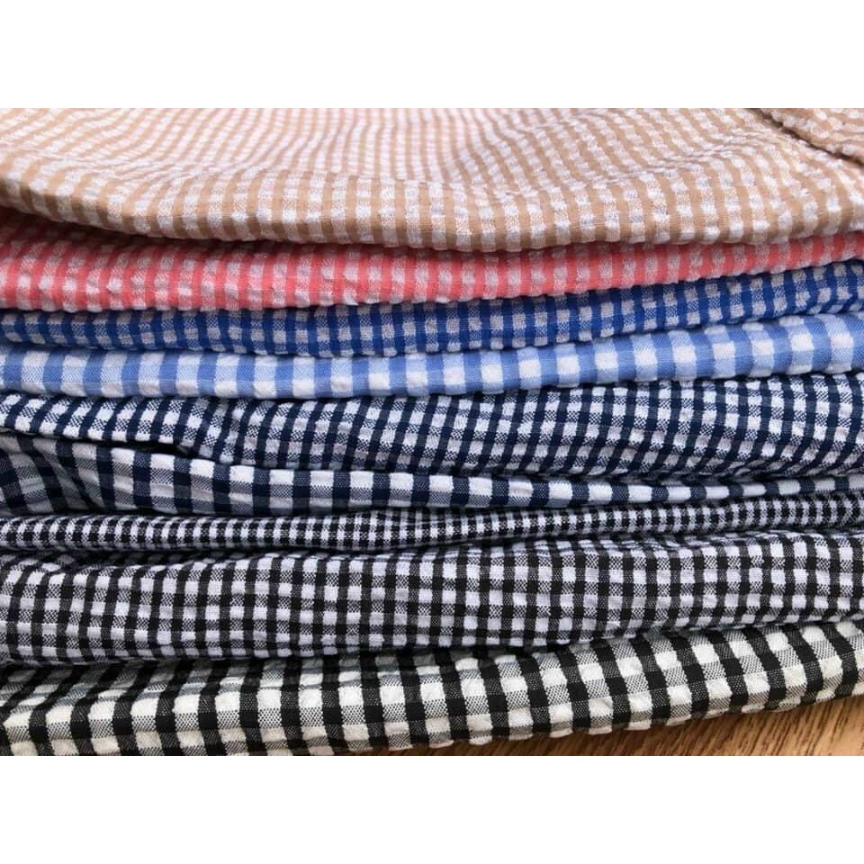Quần Mặc Nhà lửng kẻ dáng baggy cho chị em và các bé lớn chất mềm mát dáng dễ mặc màu sắc nhã nhặn XanhHouse