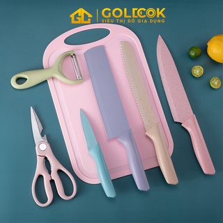 Bộ dao lúa mạch 6 món kháng khuẩn, dụng cụ nhà bếp đa năng cao cấp bảo vệ sức khỏe - Goldcok
