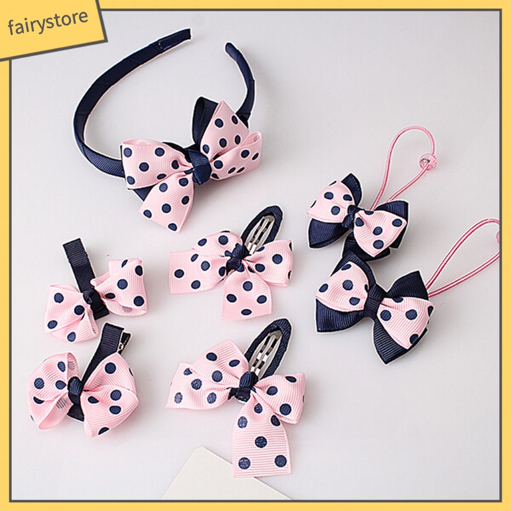 Kẹp Tóc Nơ Chấm Bi Dễ Thương Cho Bé Gái