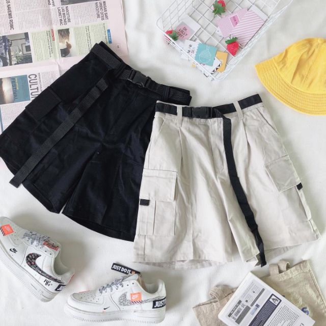 Quần Short belt kaki - ẢNH THẬT
