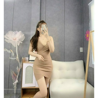 Đầm xốp ngắn 2 dây xích ôm body về full màu ( ảnh thật 100%)