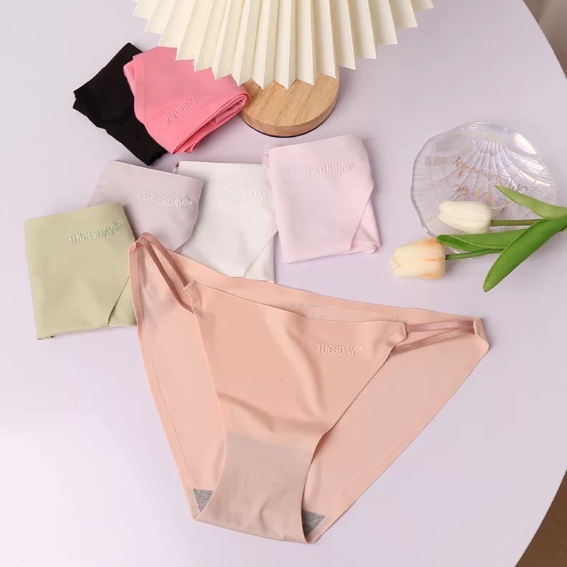 Set Quần lót nữ tuần (7 chiếc) chất đúc su kiểu tam giác dây sườn kép FLQ178