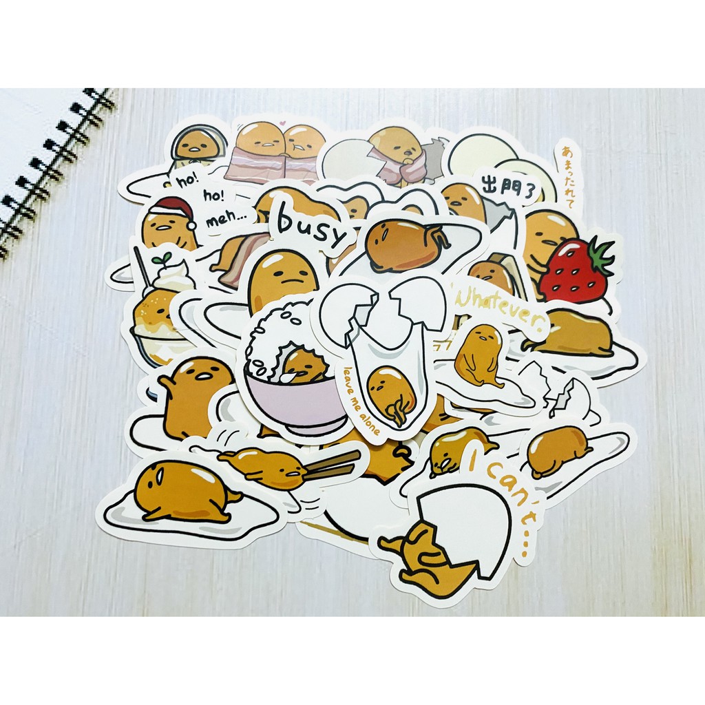 [Twins Plus] Sticker trứng lười - gudetama dán trang trí laptop, máy tính bỏ túi, vali, điện thoại, đàn ghita.