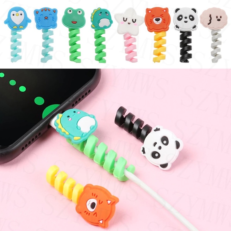 Phụ Kiện Quấn Bảo Vệ Dây Cáp Sạc iPhone Hình Xoắn Ốc Hoạt Hình Dễ Thương