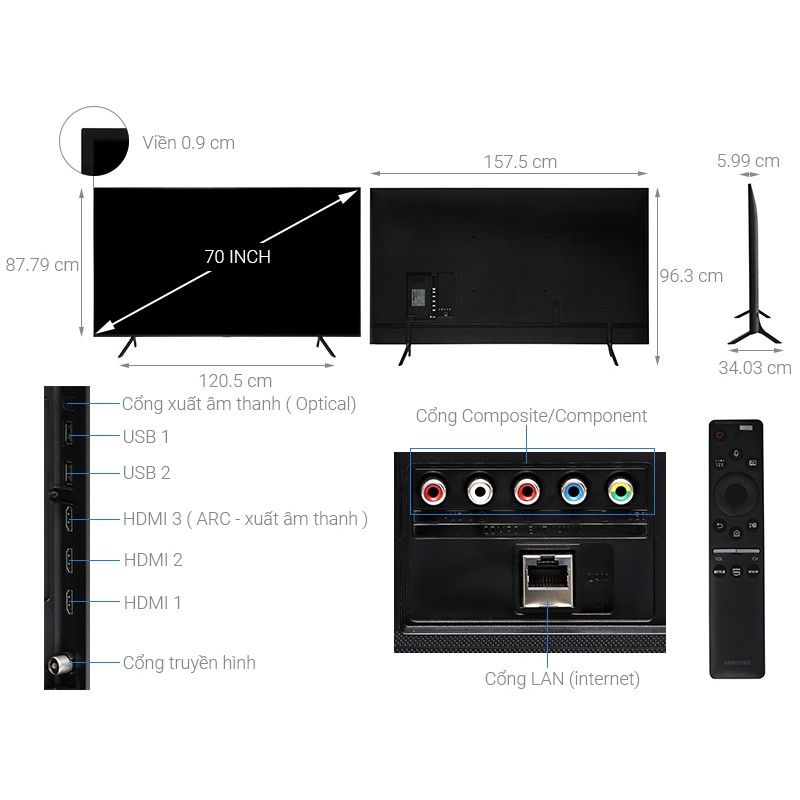Smart Tivi Samsung 4K 70 inch UA70RU7200 | BigBuy360 - bigbuy360.vn