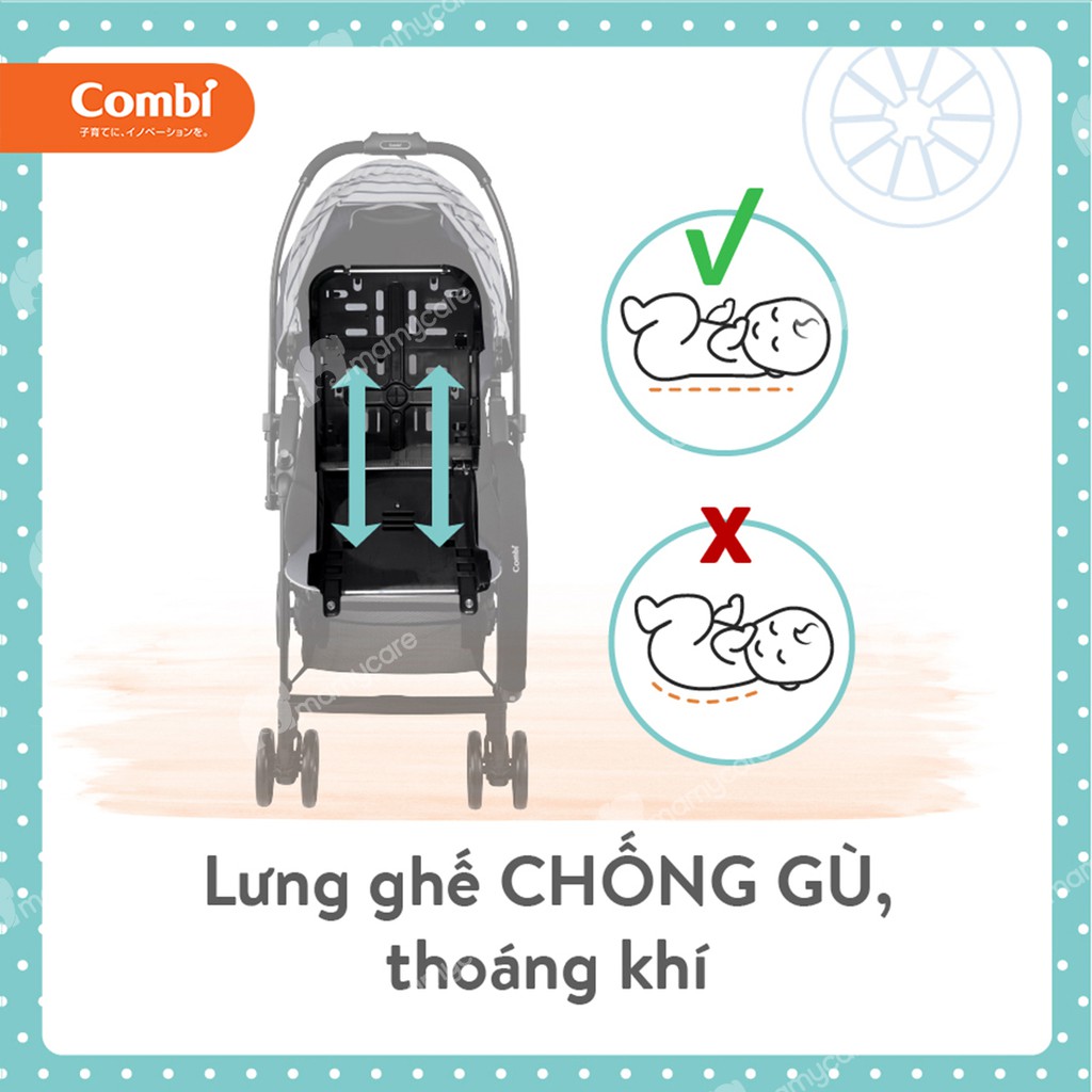 Xe đẩy gấp gọn thông minh cho bé Combi Mechacal Handy S nhiều màu - MAMYCARE