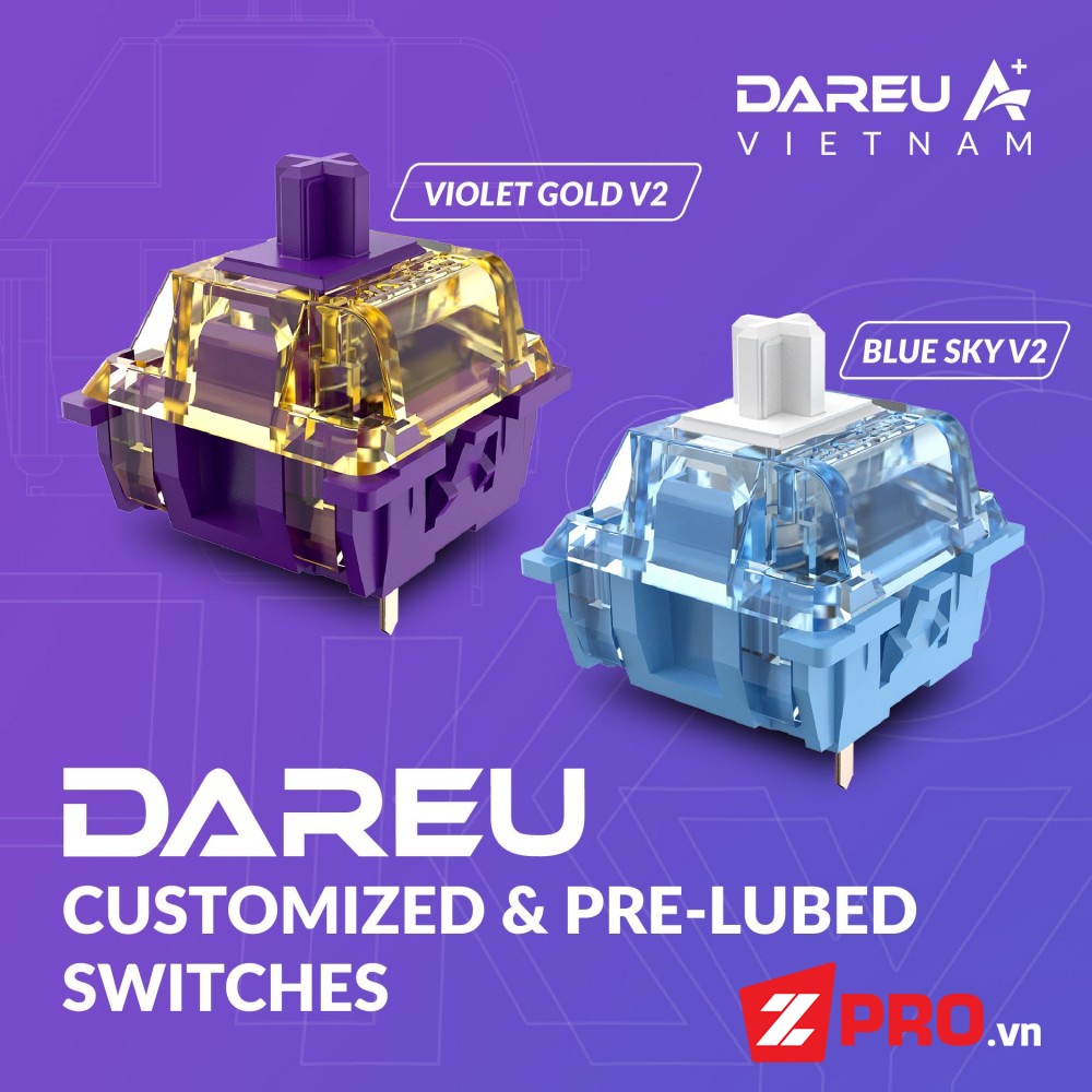 Switch Dareu Blue Sky, Violet Gold dùng thay Cho Bàn Phím Cơ