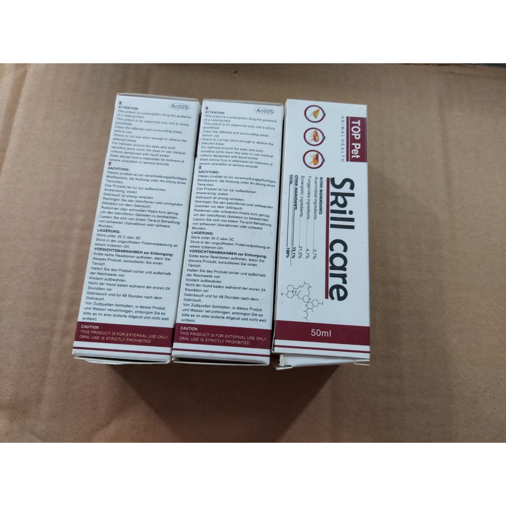 Xịt nấm ghẻ, ve, rận Skill Care cho chó mèo 50ml
