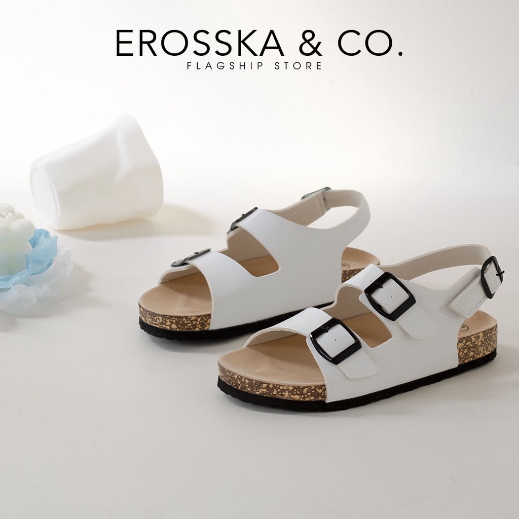 Dép Birken 2 khóa thời trang Erosska màu đen ver 2 - DTOO2