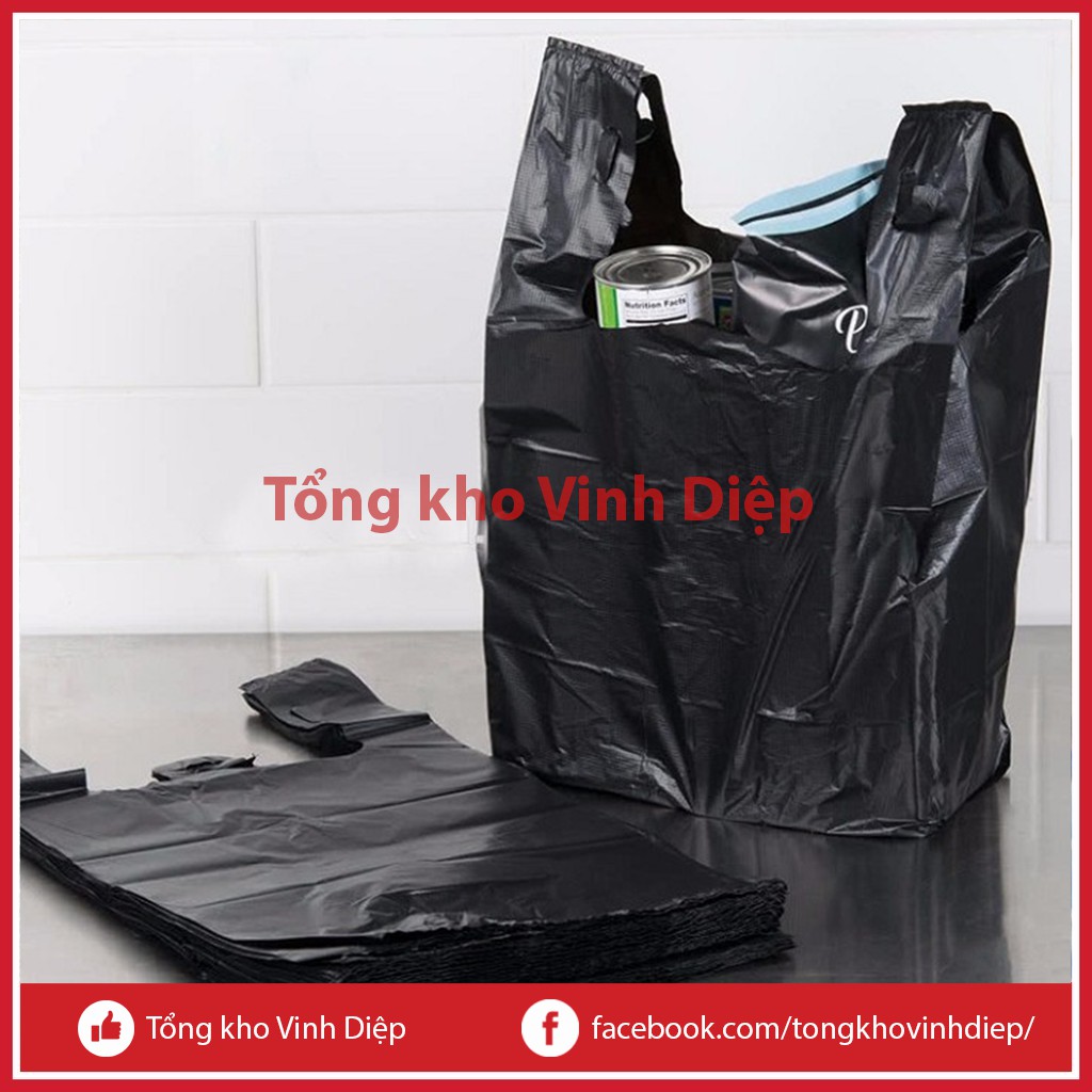 1kg túi nilon đen đóng hàng, đựng rác chất dai, đủ kích thước đựng từ 1-20kg