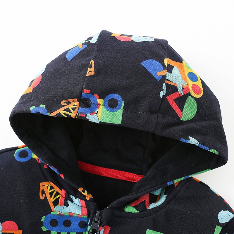 Áo khoác nỉ Malwee máy xúc MW7142 cho bé trai 2-8 tuổi - Little Maven Official Store