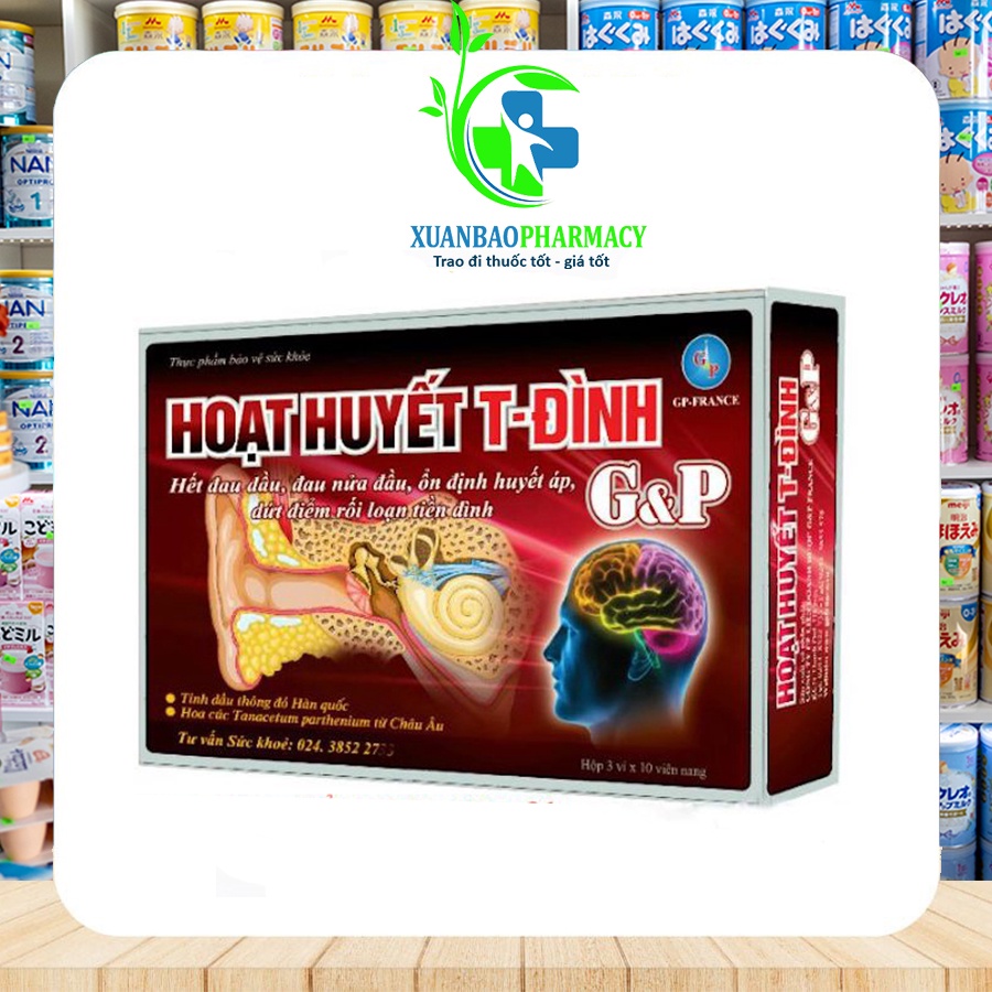 Hoạt huyết tiền đình - Hoạt huyết T đình GP - giúp ổn định huyết áp, giảm rối loạn tiền đình, giảm đau đầu, chóng mặt