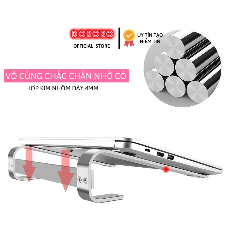Đế đỡ Laptop tản nhiệt hợp kim nhôm cố định - Giá đỡ tản nhiệt nhôm cố định dành cho laptop macbook &lt;= 17 inch