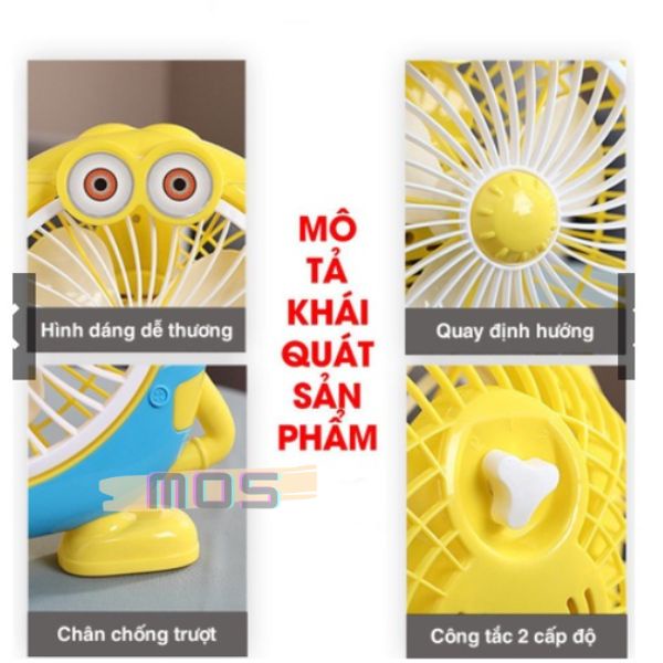 Quạt Mini Để Bàn Hình Thú Dễ Thương - Quạt Điện Nhỏ Để Bàn Văn Phòng Mos Shop