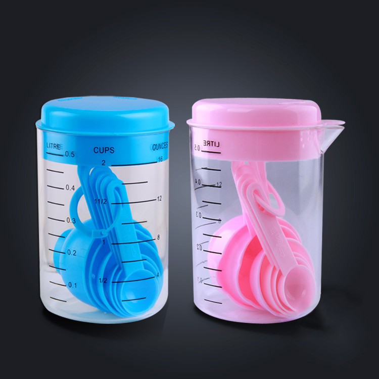 Bộ thìa đo lường bằng nhựa ABS + PP màu xanh dương tiện lợi