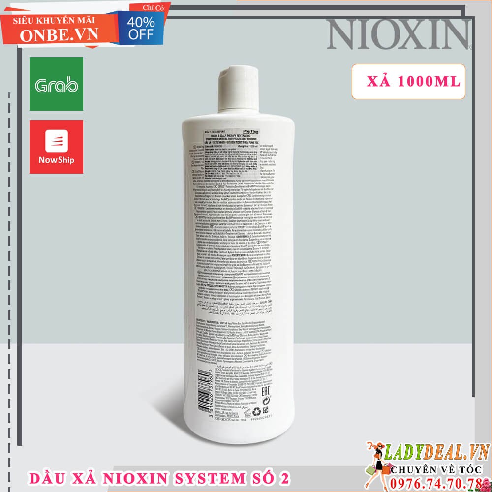 [ NIOXIN 2 ] Dầu xả Ngăn Rụng Tóc Nioxin số 2 - 1000ml