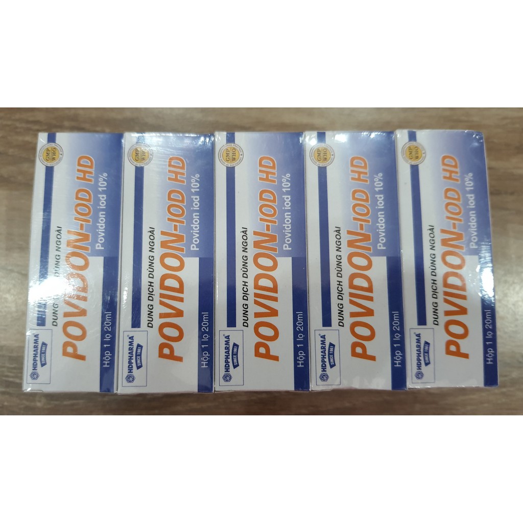 DUNG DỊCH SÁT TRÙNG POVIDON-IOD HD - COMBO 10 HỘP 20ML - HD PHARMA