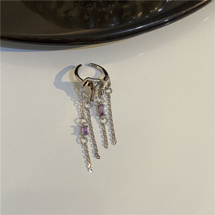 Bộ Ba Món Khuyên Kẹp Tai Đính Tua Rua Đơn Giản Cá Tính Thời Trang