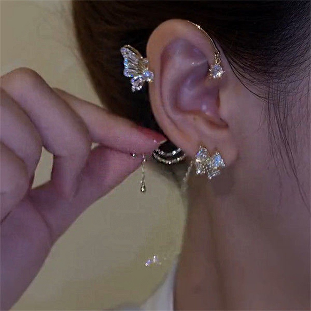 Khuyên VàNh Tai HìNh Bươm BướM ĐíNh Đá ThờI Trang