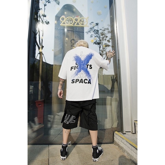 Áo thun tay lỡ nam nữ , áo phông form rộng shopcossi chất cotton in hình chữ X