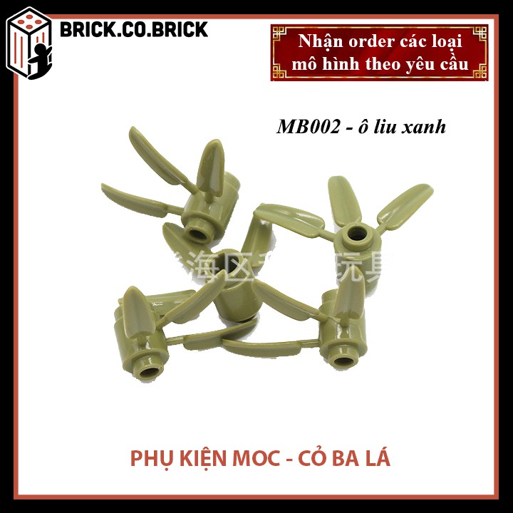 Phụ kiện MOC - Combo 10 Cỏ ba lá giá 5K- Đồ chơi lắp ráp minifig và non-lego mô hình sáng tạo trang trí - MB001-MB004