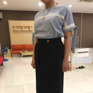 Áo sơ mi kẻ phối ren