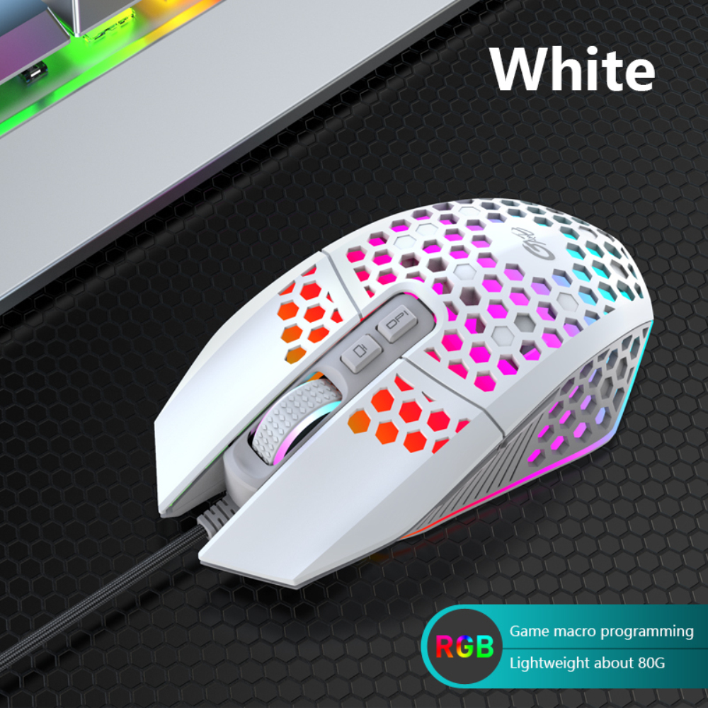 【Ready Stock】 X801 7 Buttons USB Wired Hollow Mouse 6 Speed 8000 DPI Adjustable Lighting Gaming Mouse For Computer PC Laptop 【queen2019】