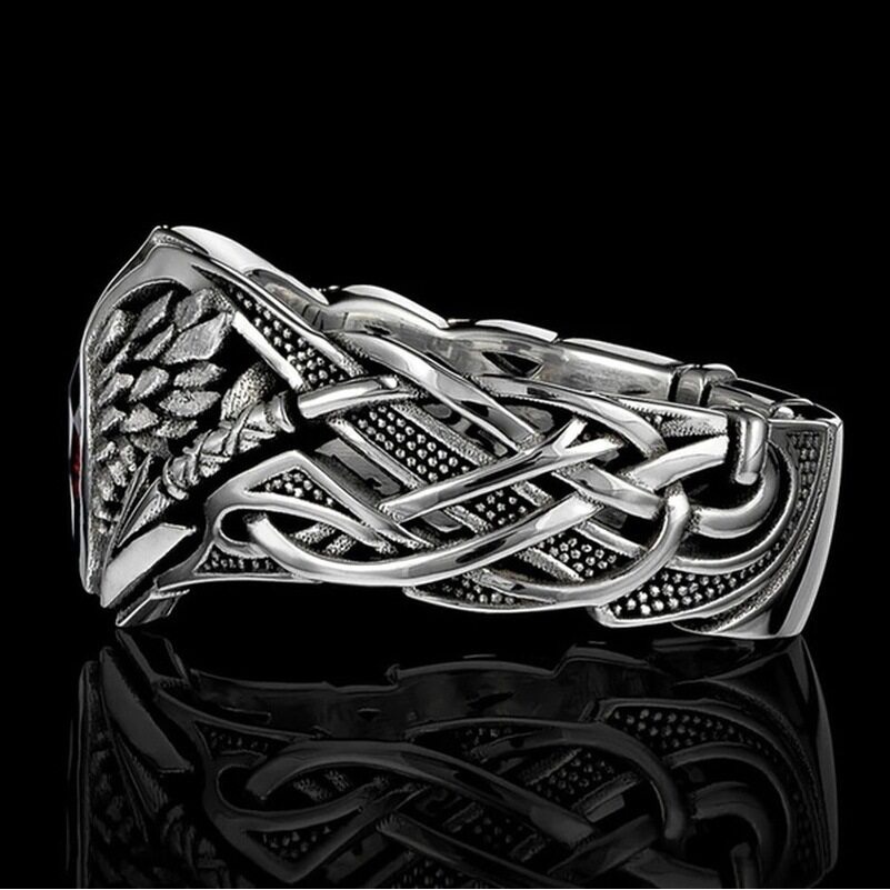 Nhẫn Đính Đá Hình Chim Đại Bàng Cá Tính Dành Cho Nam